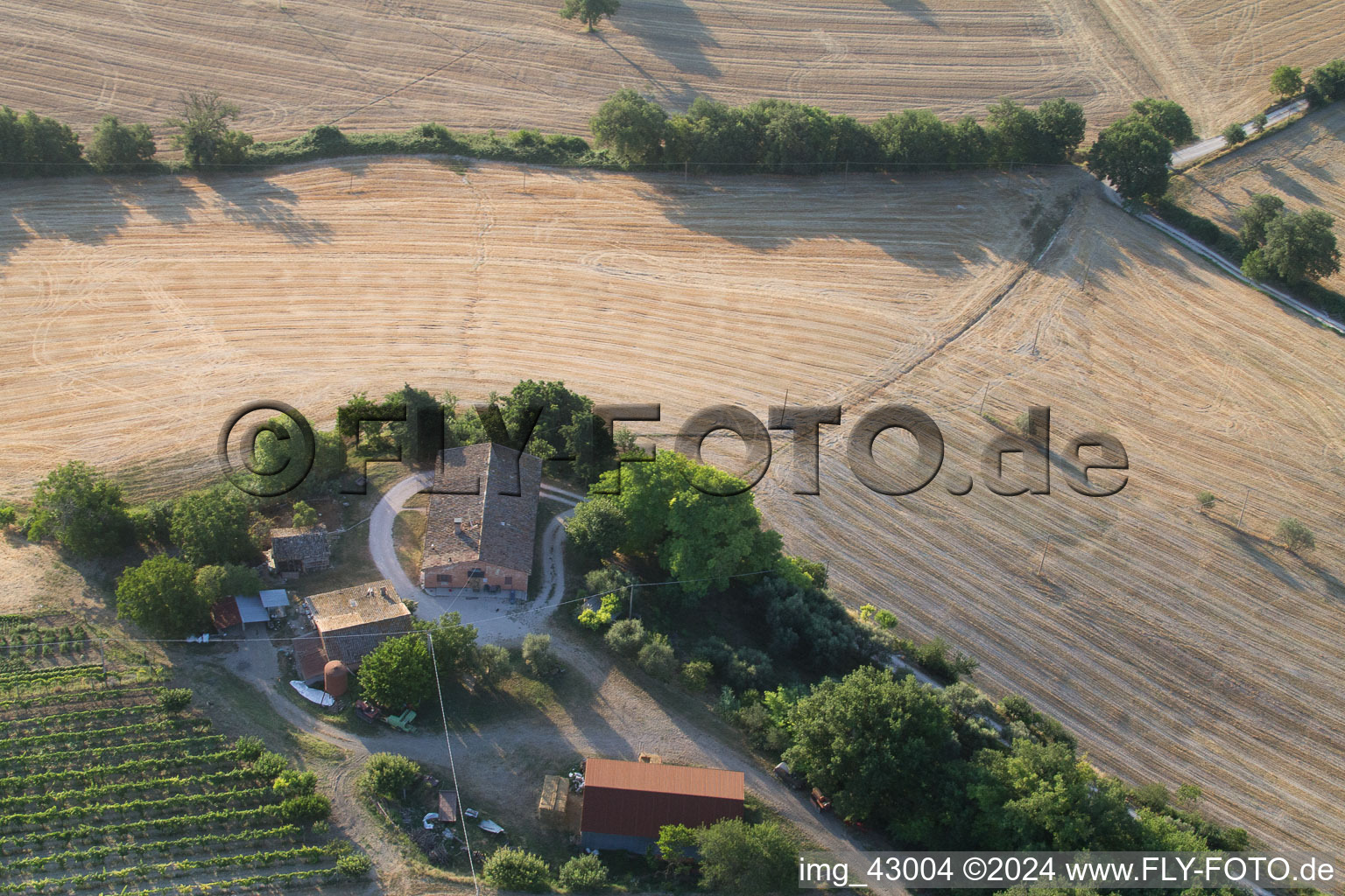 Oblique view of San Martino dei Muri in the state The Marches, Italy