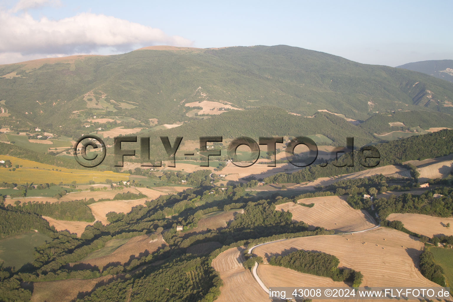 Aerial view of Isola di Fano in the state The Marches, Italy