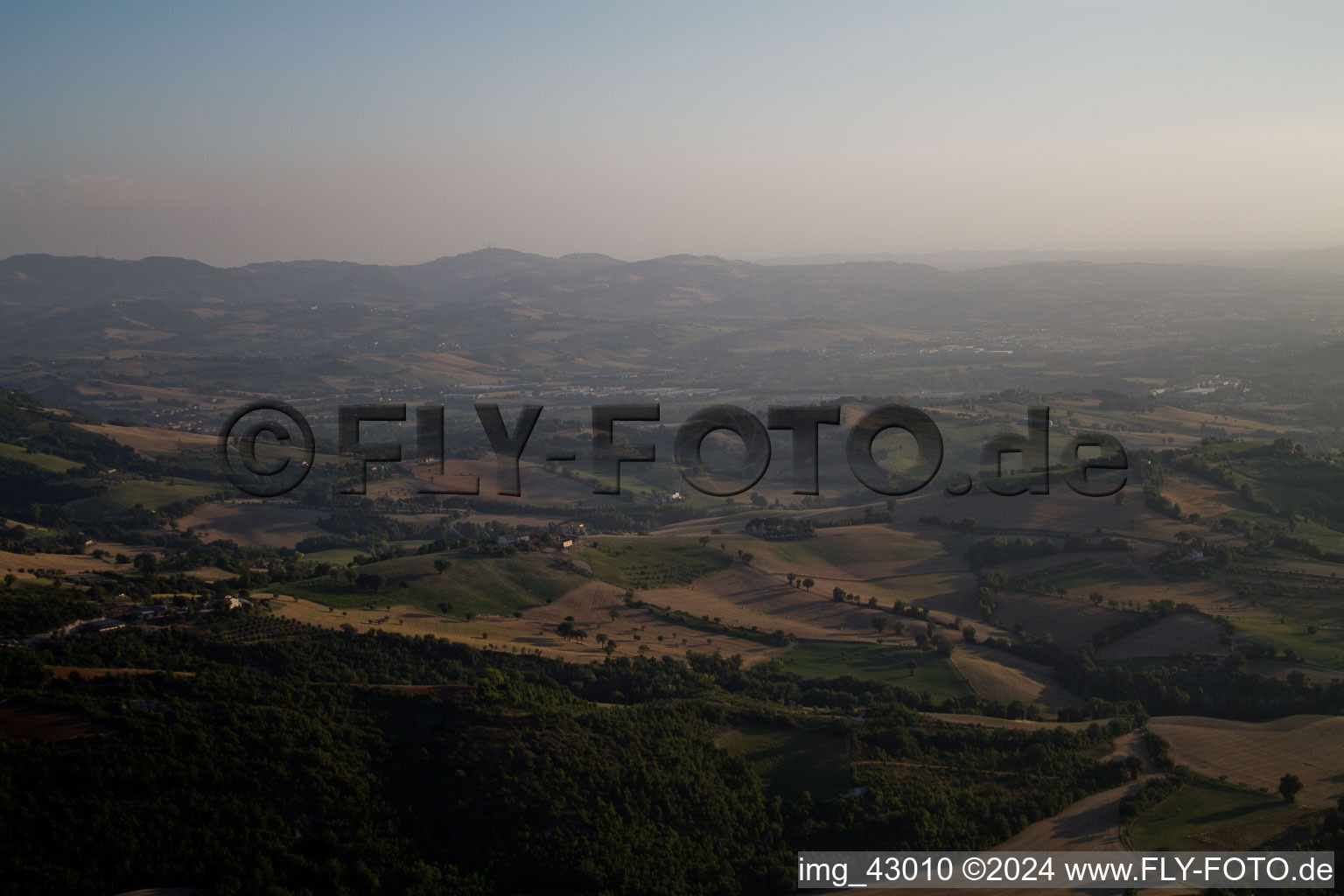 San Martino dei Muri in the state The Marches, Italy seen from above