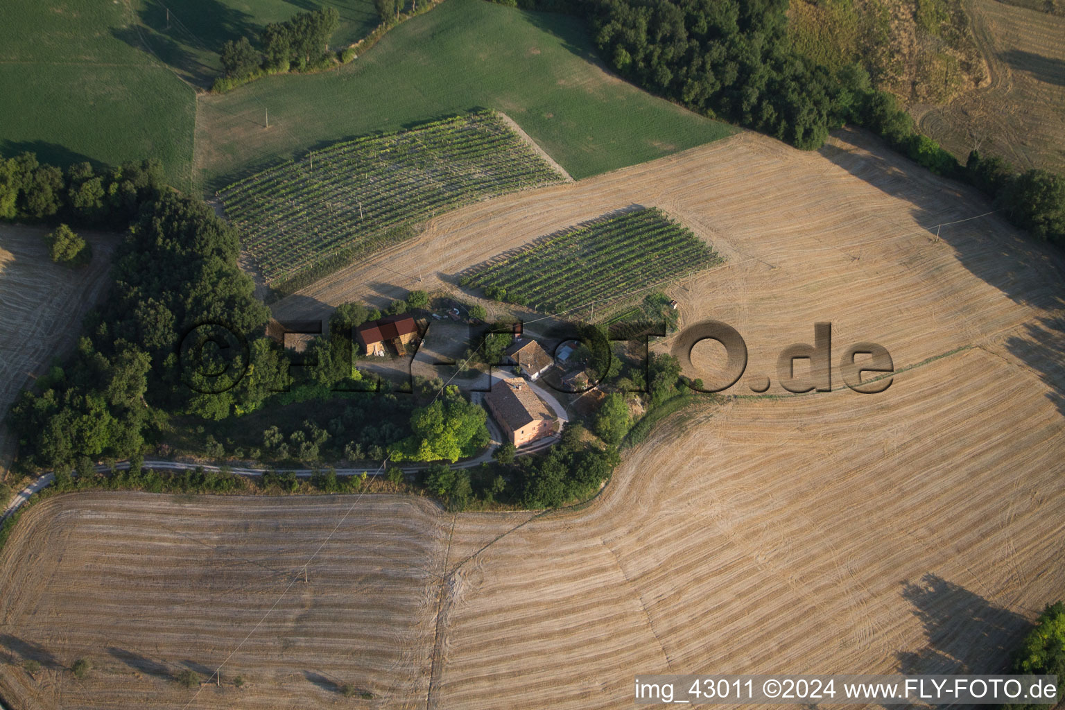 San Martino dei Muri in the state The Marches, Italy from the plane