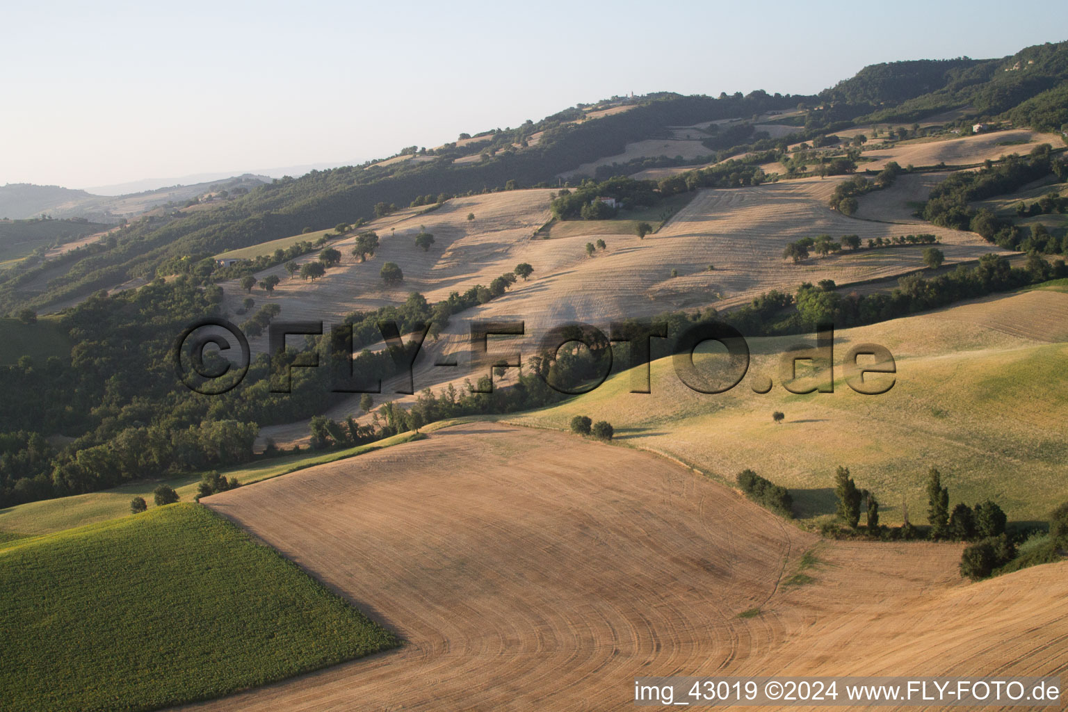 Isola di Fano in the state The Marches, Italy out of the air