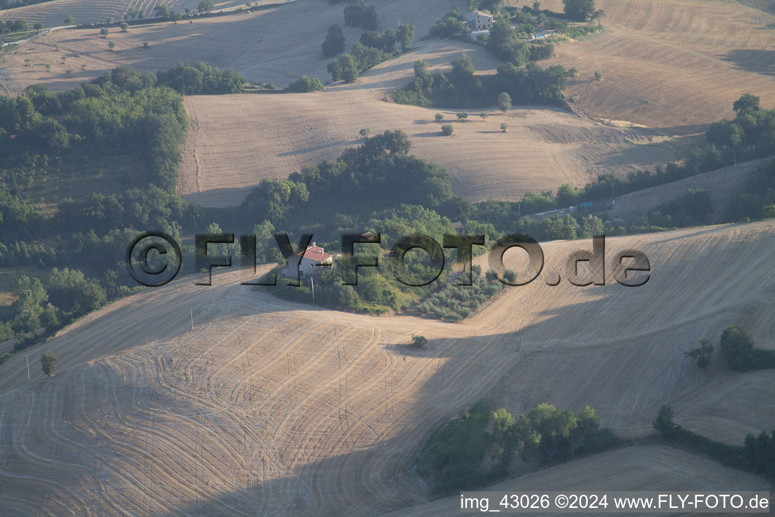 Isola di Fano in the state The Marches, Italy viewn from the air