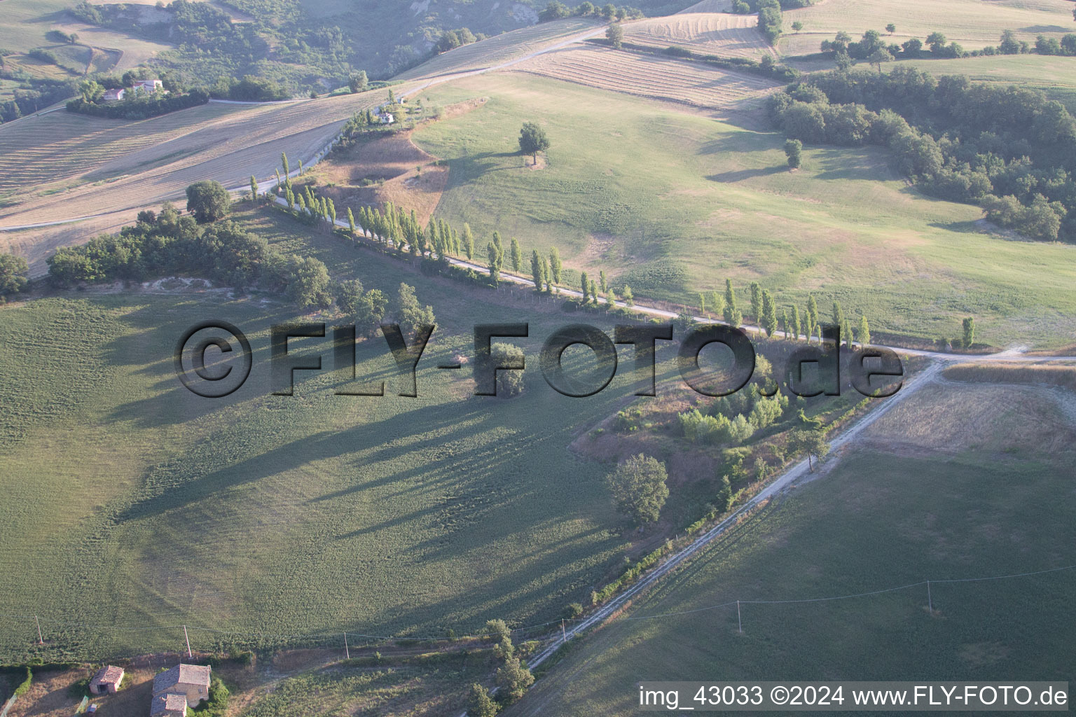 Aerial photograpy of Fratte Rosa in the state Pesaro und Urbino, Italy