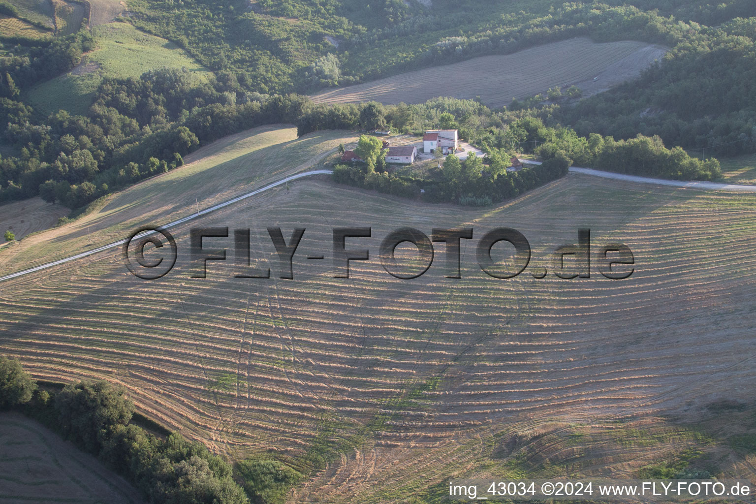 Oblique view of Fratte Rosa in the state Pesaro und Urbino, Italy