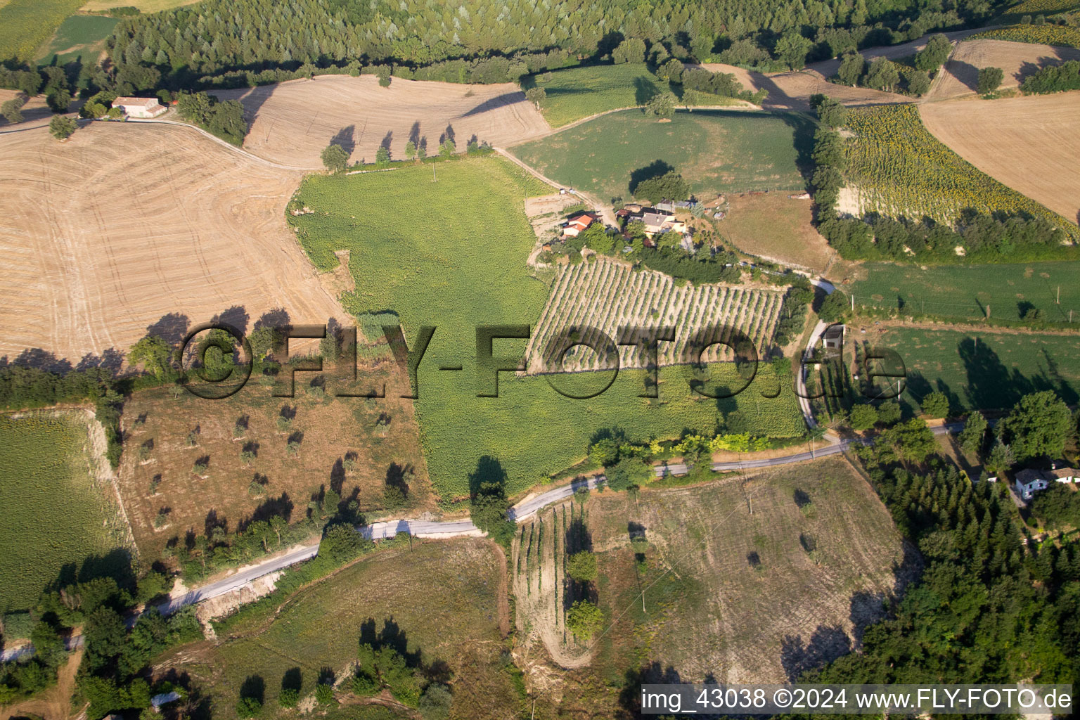 Isola di Fano in the state The Marches, Italy seen from a drone