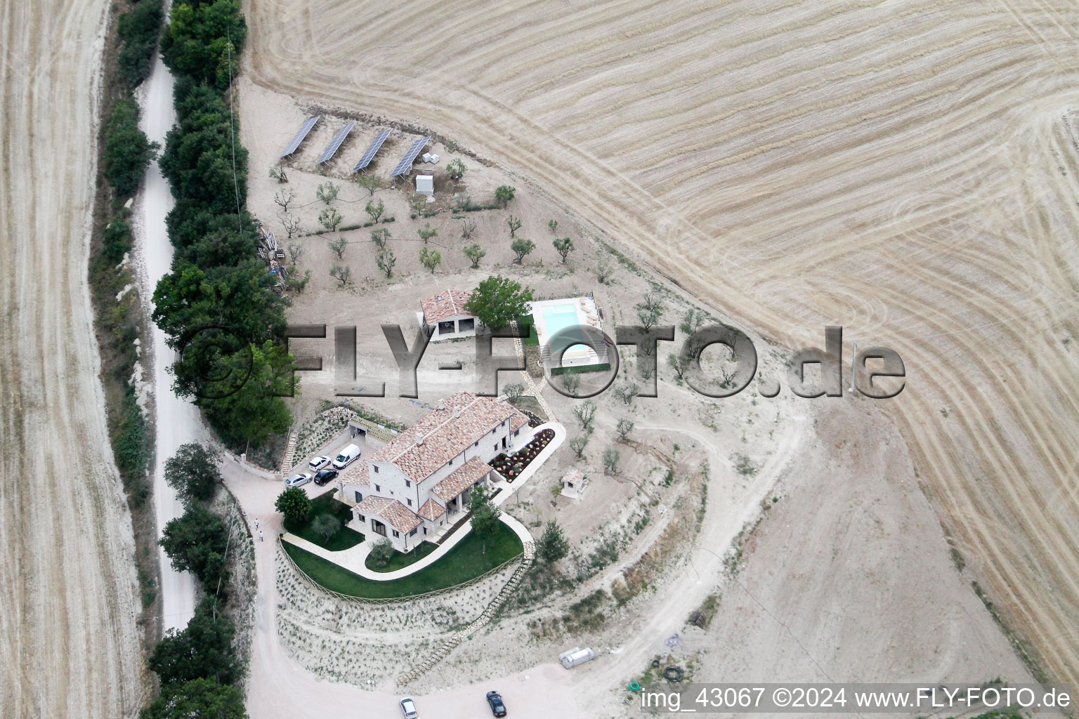 San Martino dei Muri in the state The Marches, Italy viewn from the air