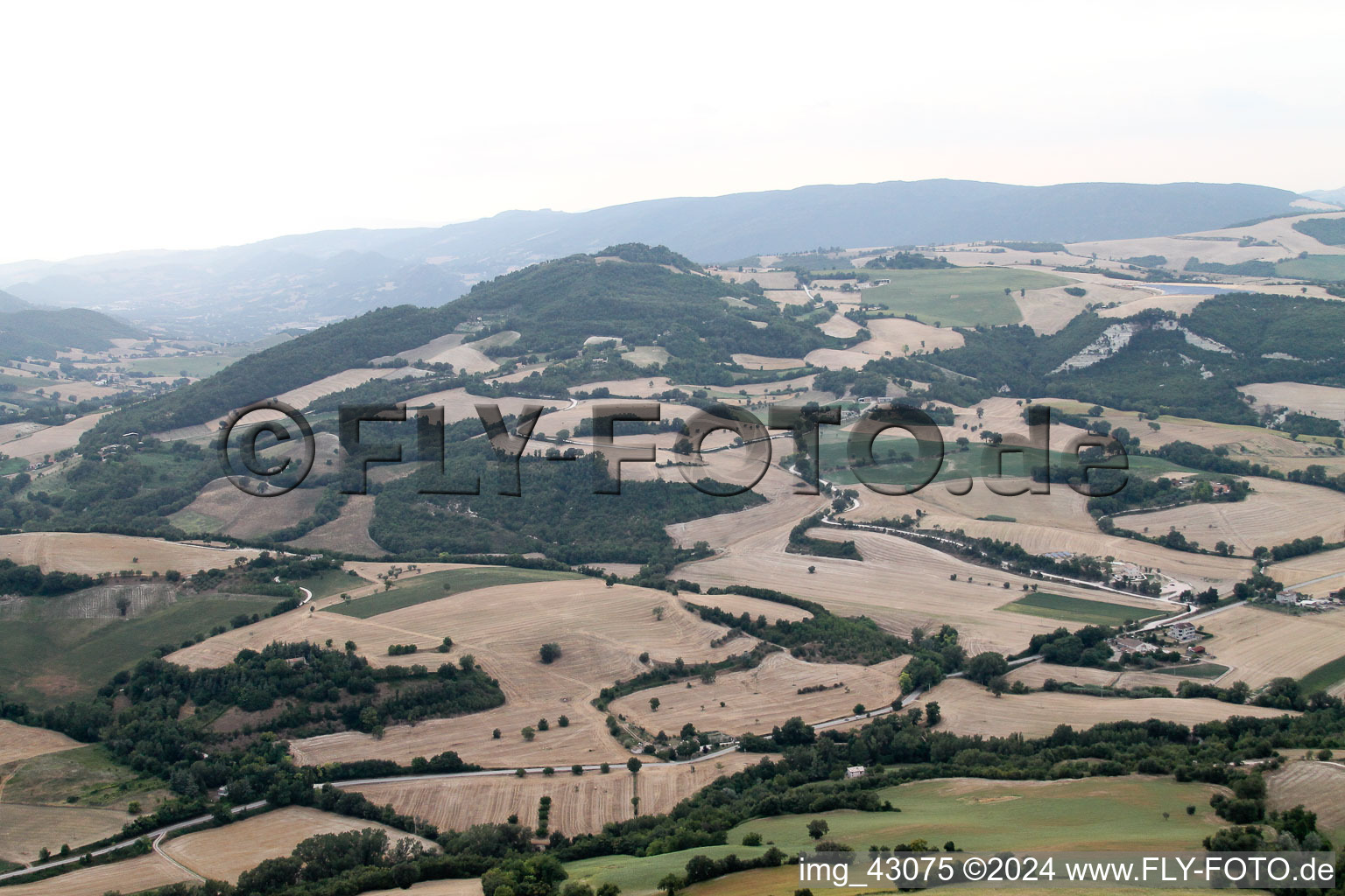 Oblique view of Cartoceto in the state The Marches, Italy