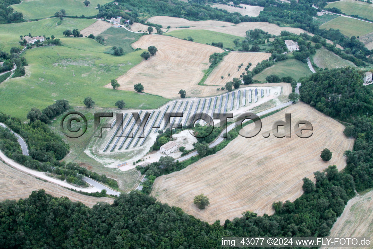 Cartoceto in the state The Marches, Italy from above