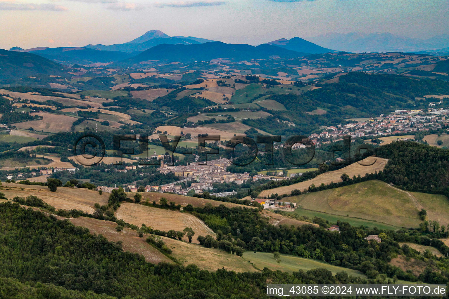 Bird's eye view of Cartoceto in the state The Marches, Italy