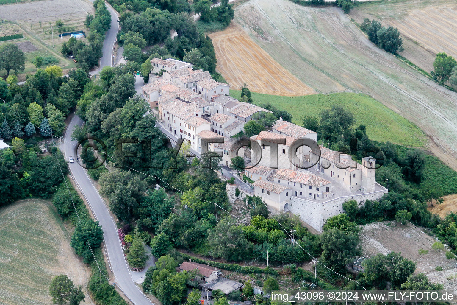 Drone image of Cartoceto in the state The Marches, Italy