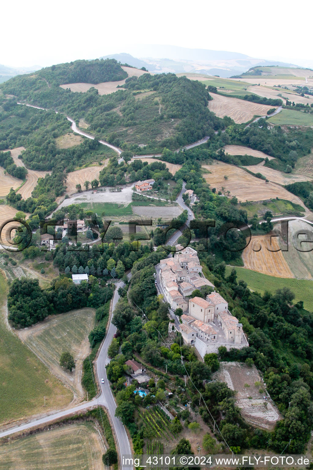 Cartoceto in the state The Marches, Italy from a drone