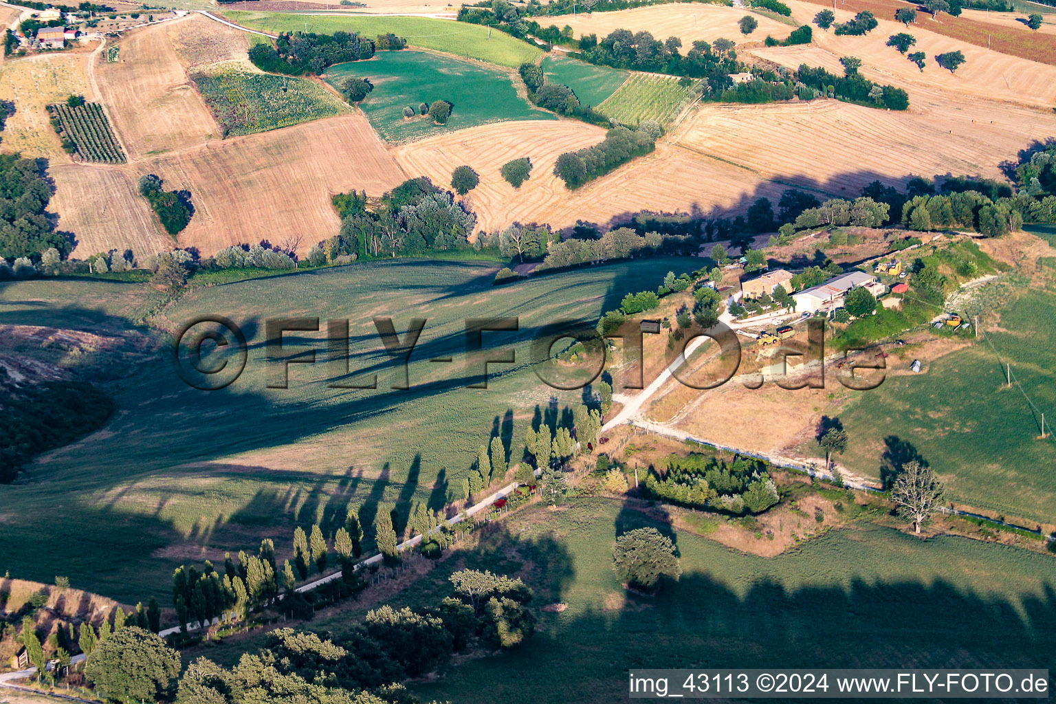 Fratte Rosa in the state Pesaro und Urbino, Italy from above