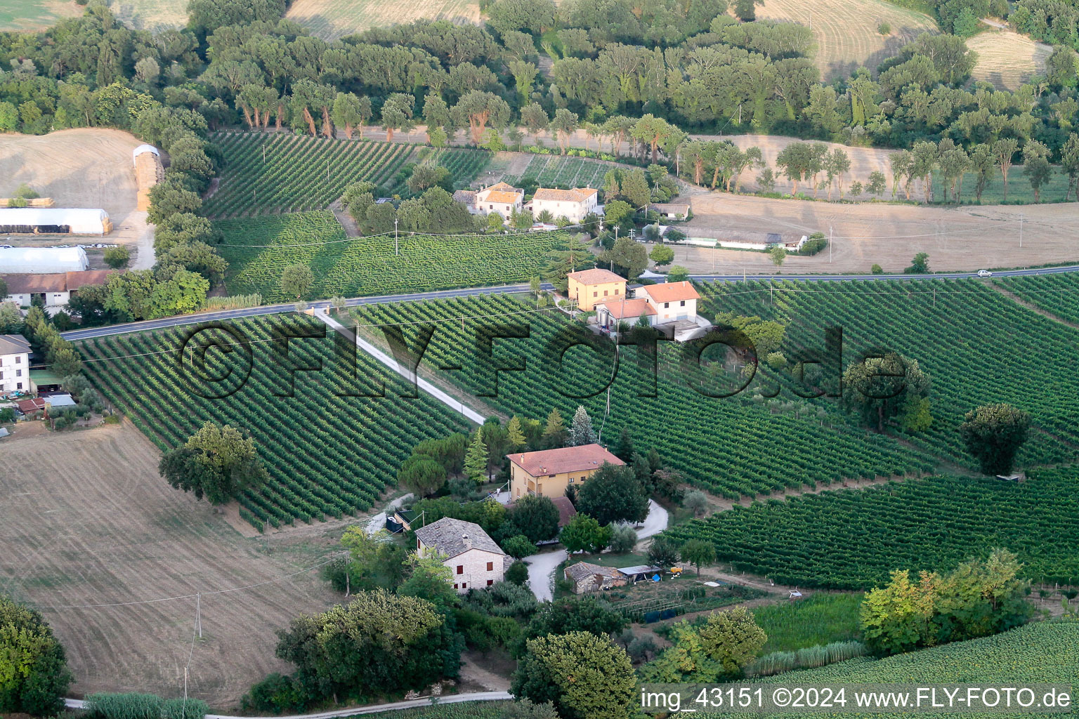 Santa Maria della Valle in the state The Marches, Italy from above