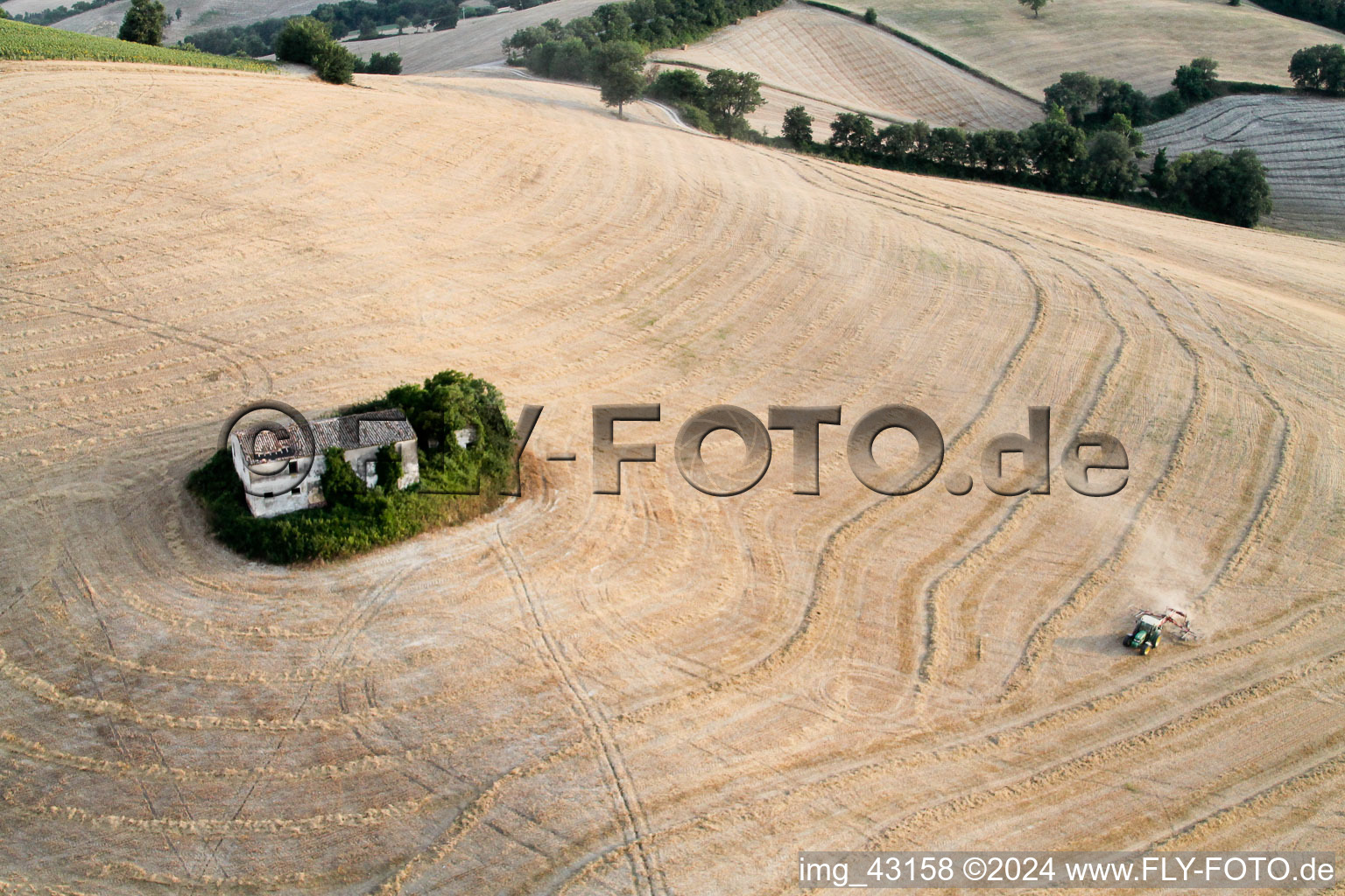 Santa Maria della Valle in the state The Marches, Italy seen from above