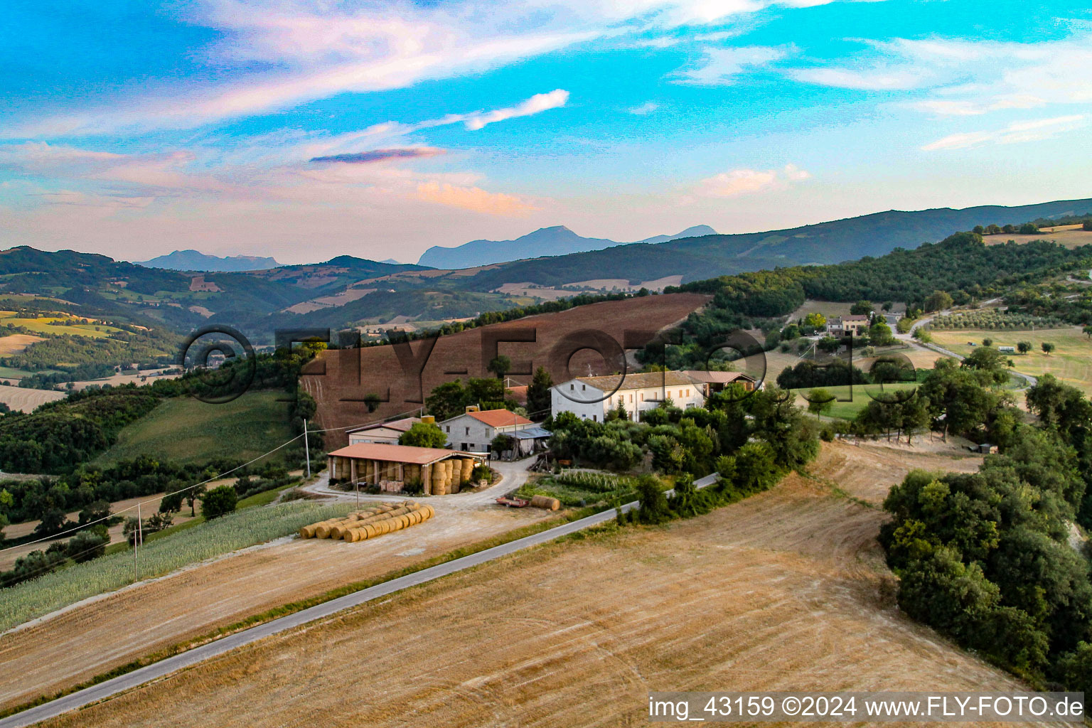 Santa Maria della Valle in the state The Marches, Italy from the plane