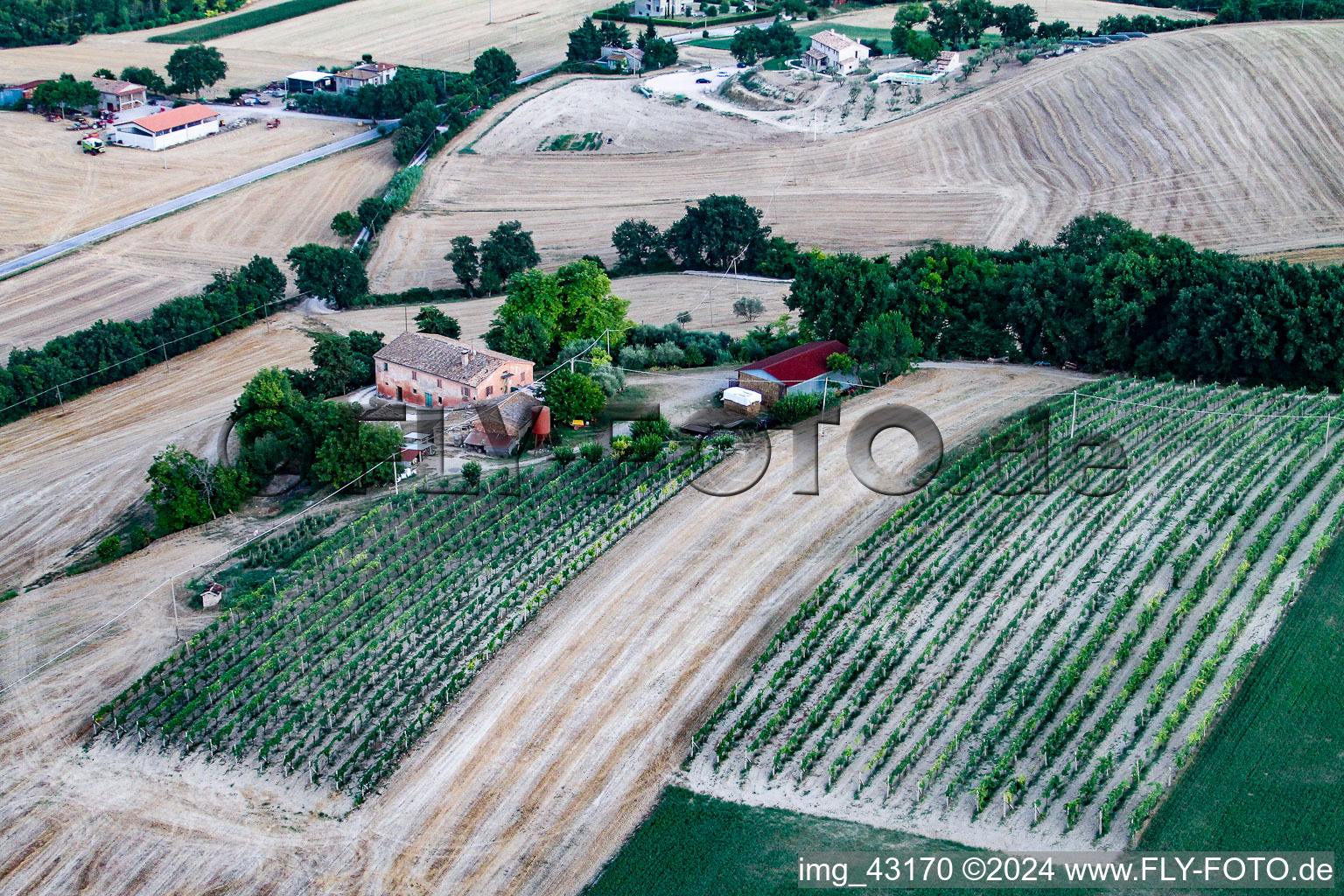 Drone recording of San Martino dei Muri in the state The Marches, Italy