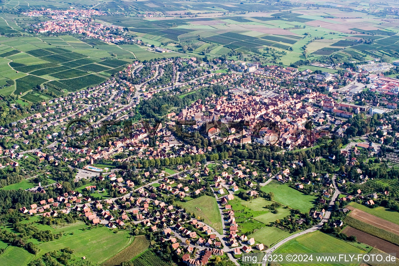 From the southwest in Wissembourg in the state Bas-Rhin, France