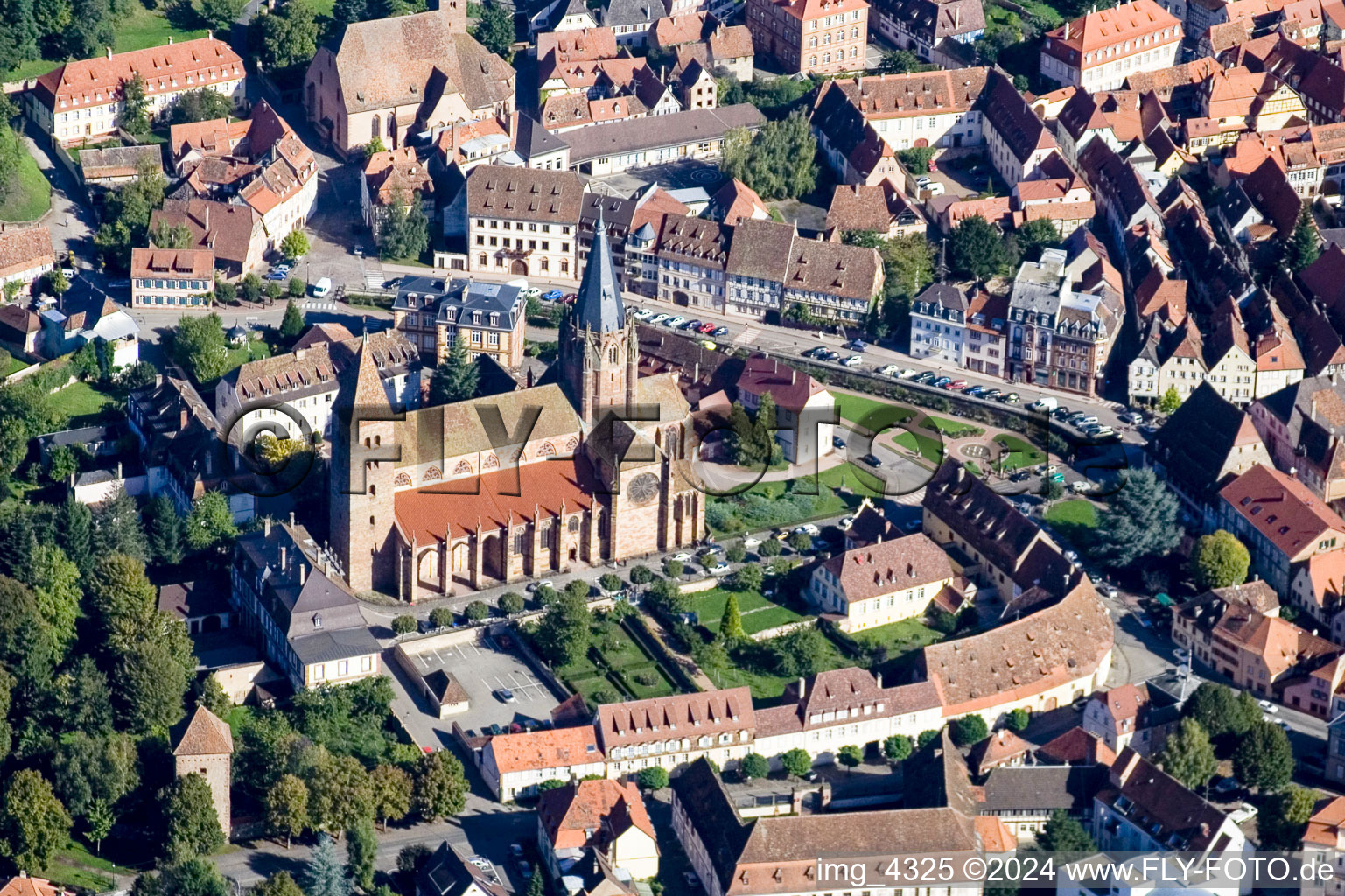 Cathedral in Wissembourg in the state Bas-Rhin, France