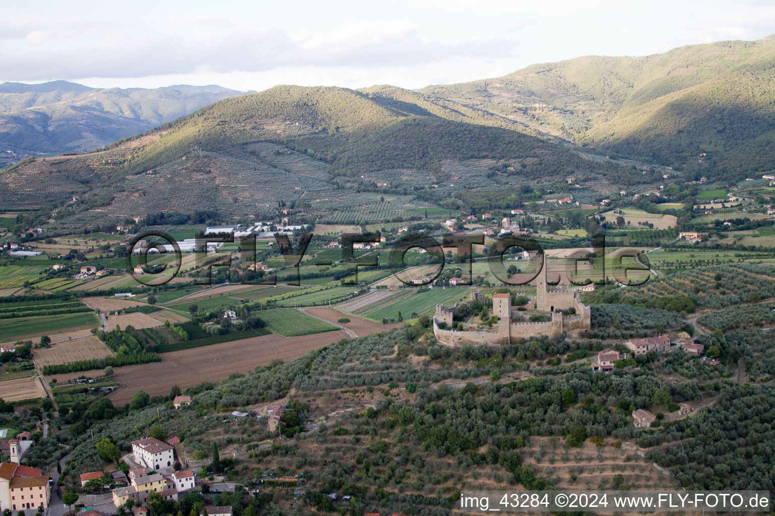 Aerial view of Poggiolo in the state Tuscany, Italy