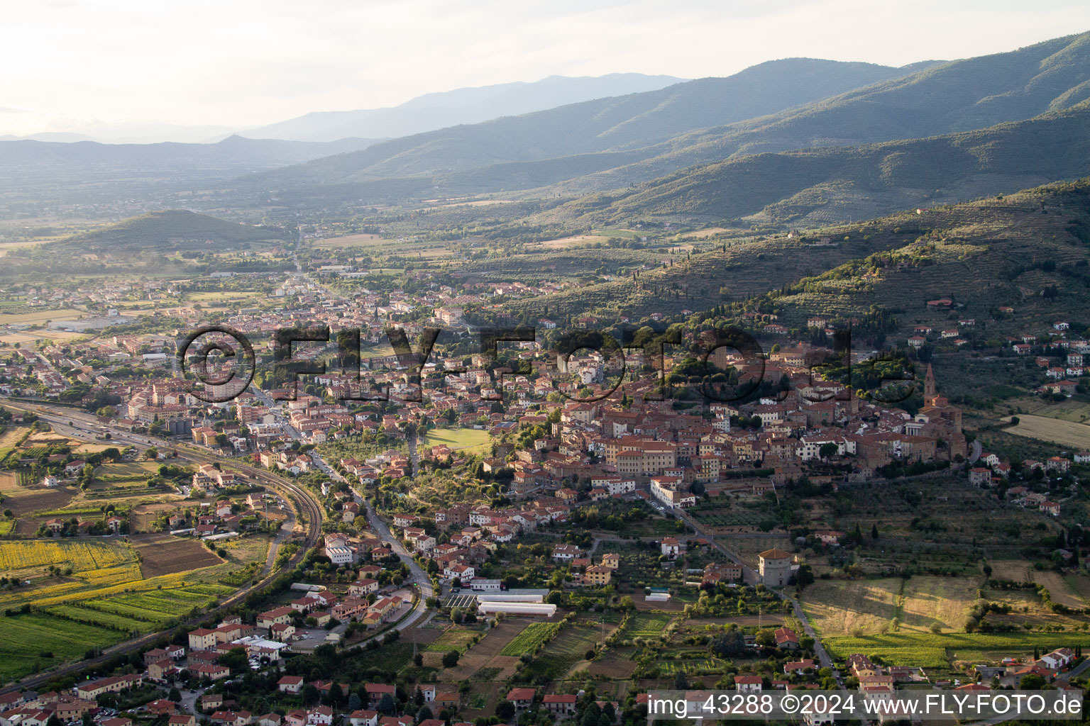 Oblique view of Poggiolo in the state Tuscany, Italy