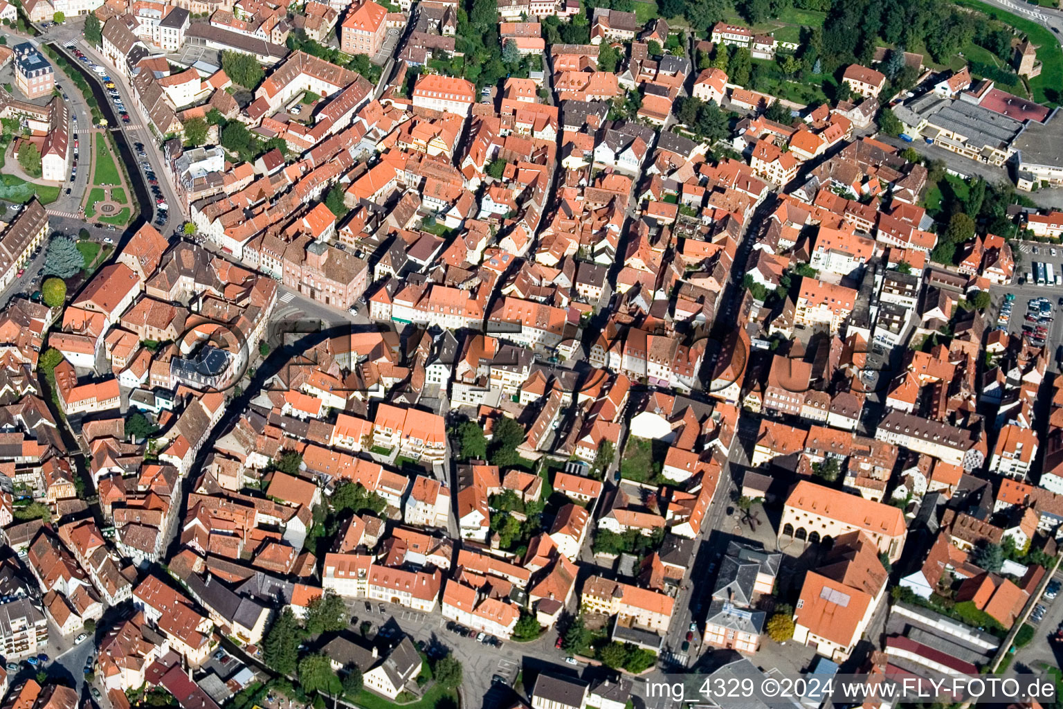 Main Street in Wissembourg in the state Bas-Rhin, France