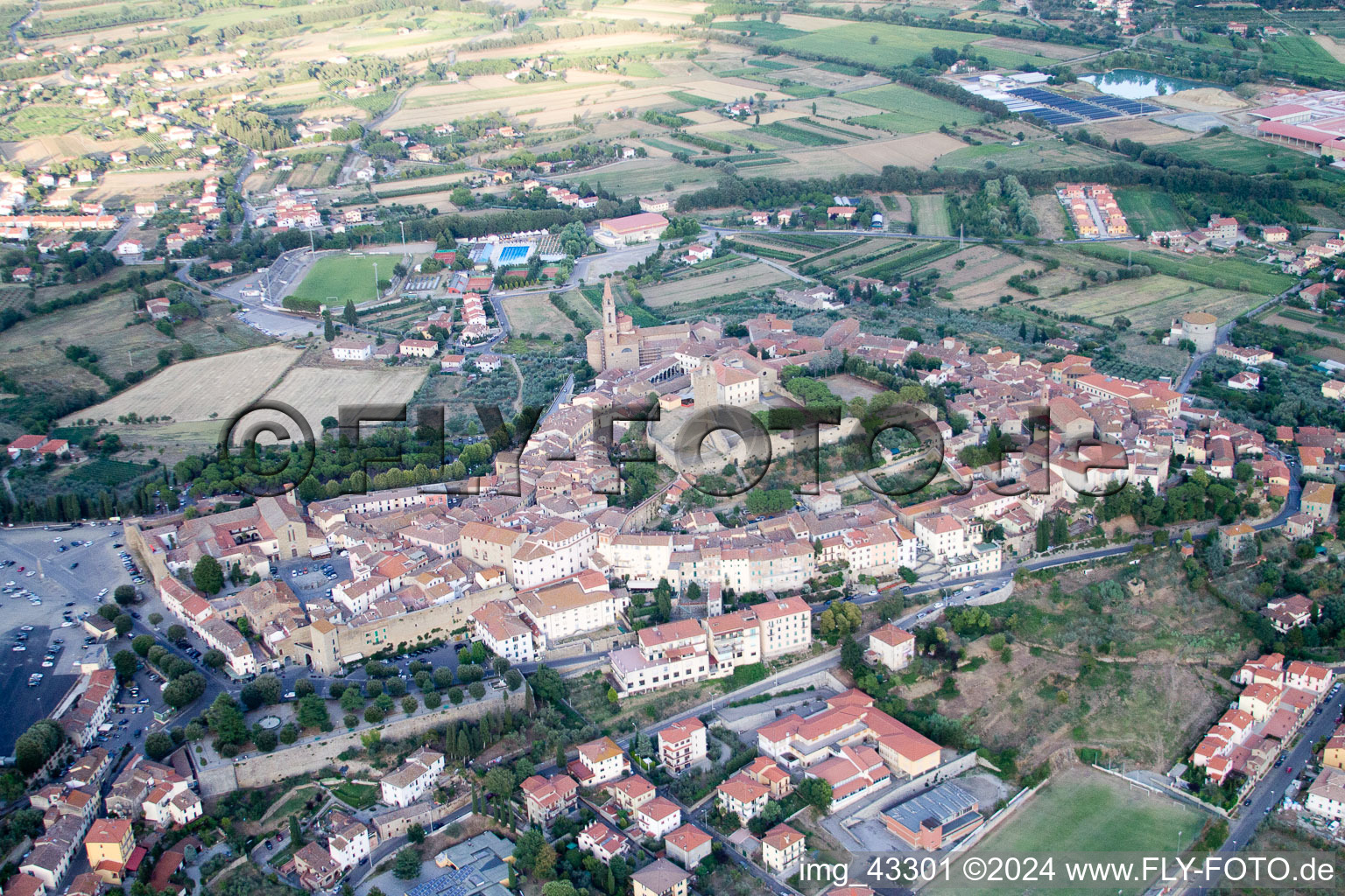 Castiglion Fiorentino in the state Arezzo, Italy out of the air