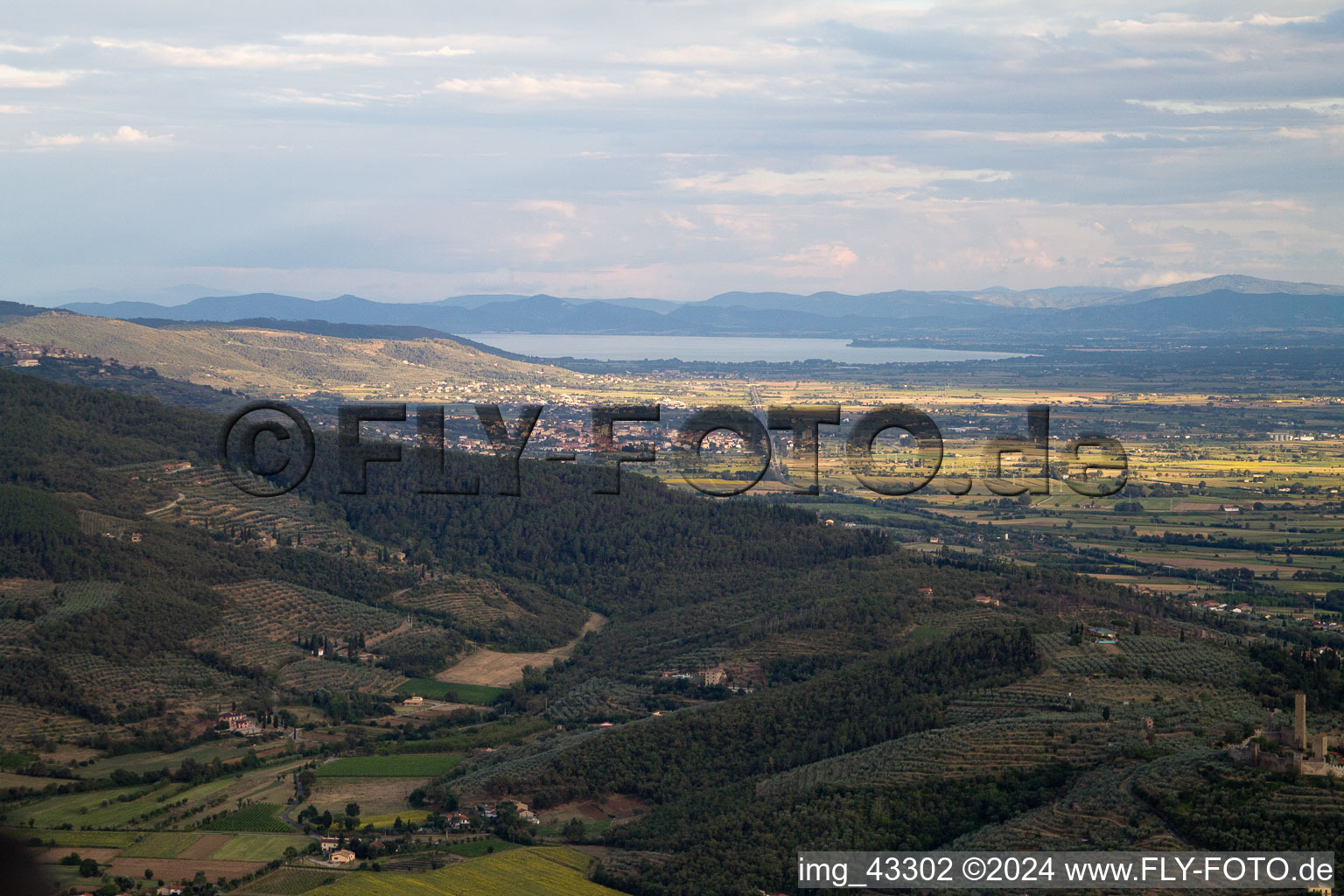 Castiglion Fiorentino in the state Arezzo, Italy seen from above