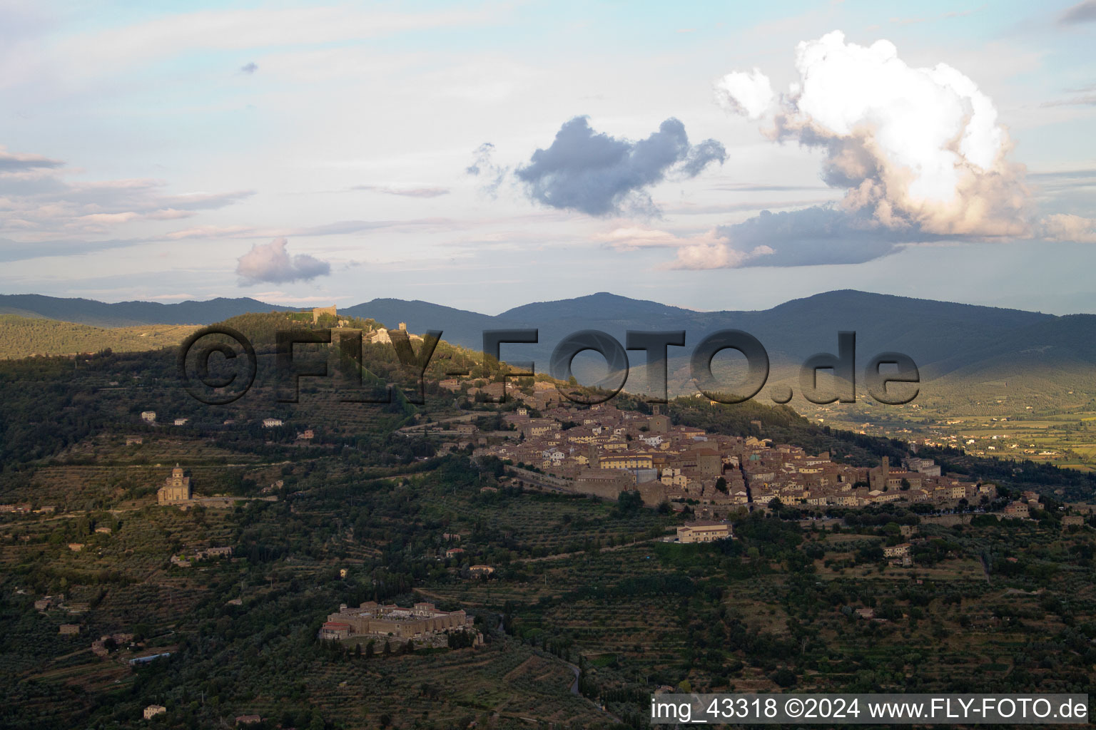 Aerial view of Camucia in the state Tuscany, Italy