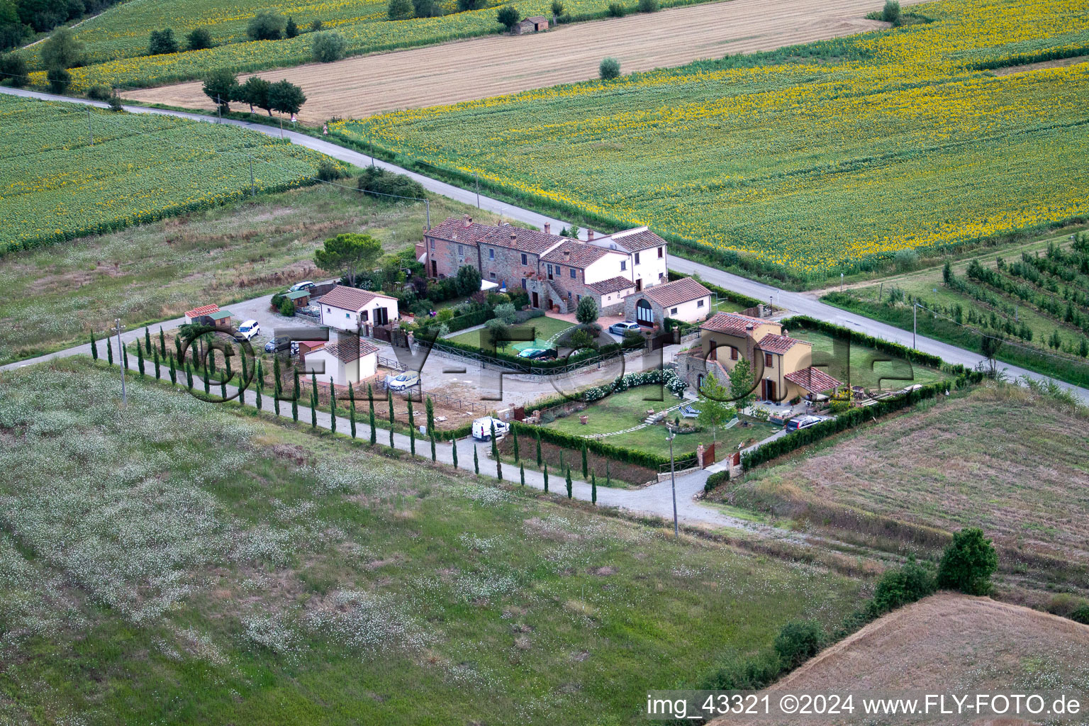 Aerial view of Fratticciola in the state Tuscany, Italy