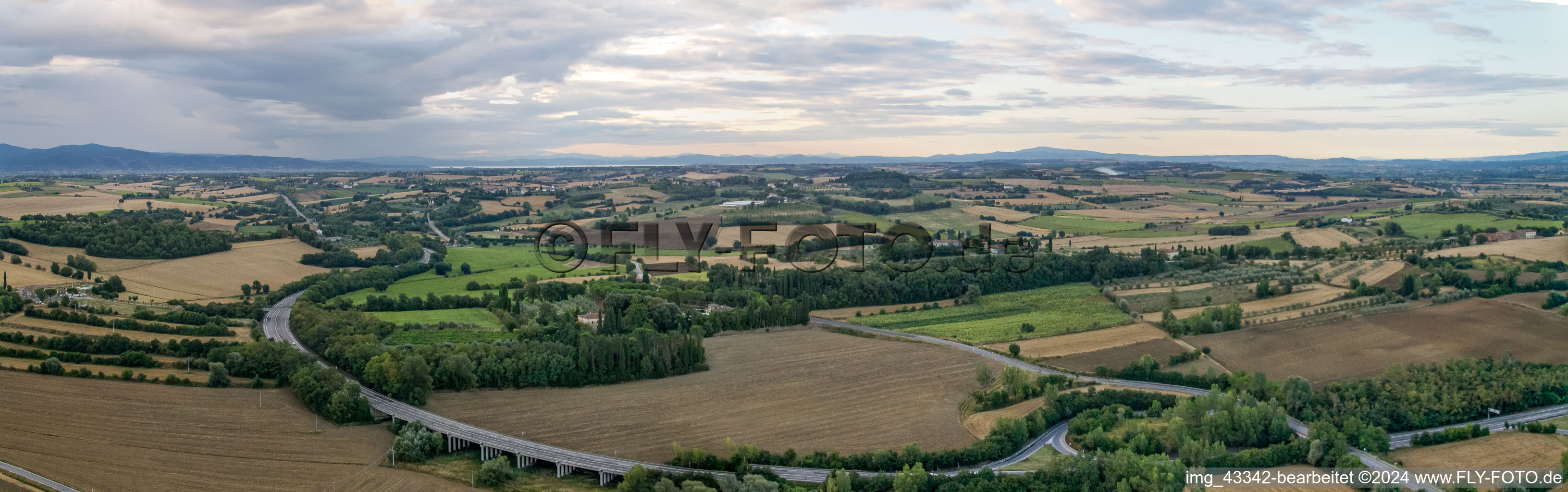 Panorama in Sant’Anastasio in the state Tuscany, Italy