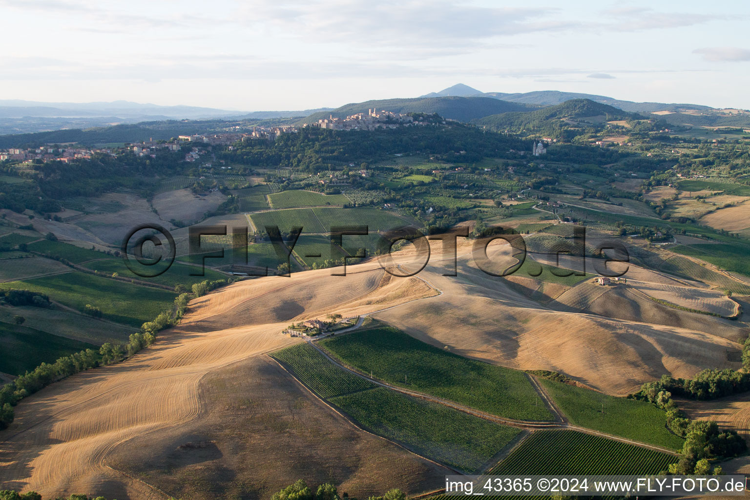 Montefollonico in the state Tuscany, Italy out of the air