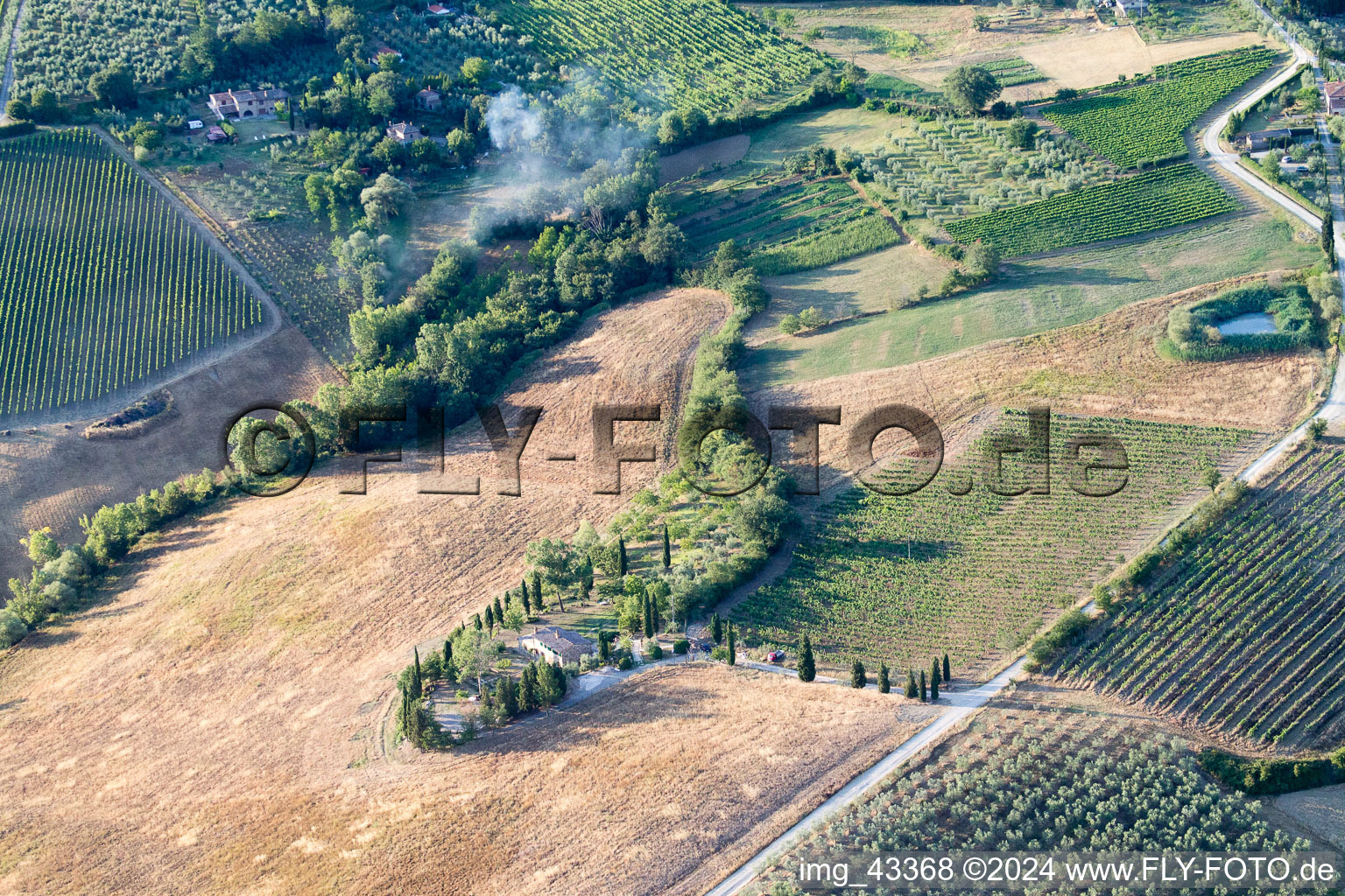 Aerial view of Montepulciano in the state Siena, Italy