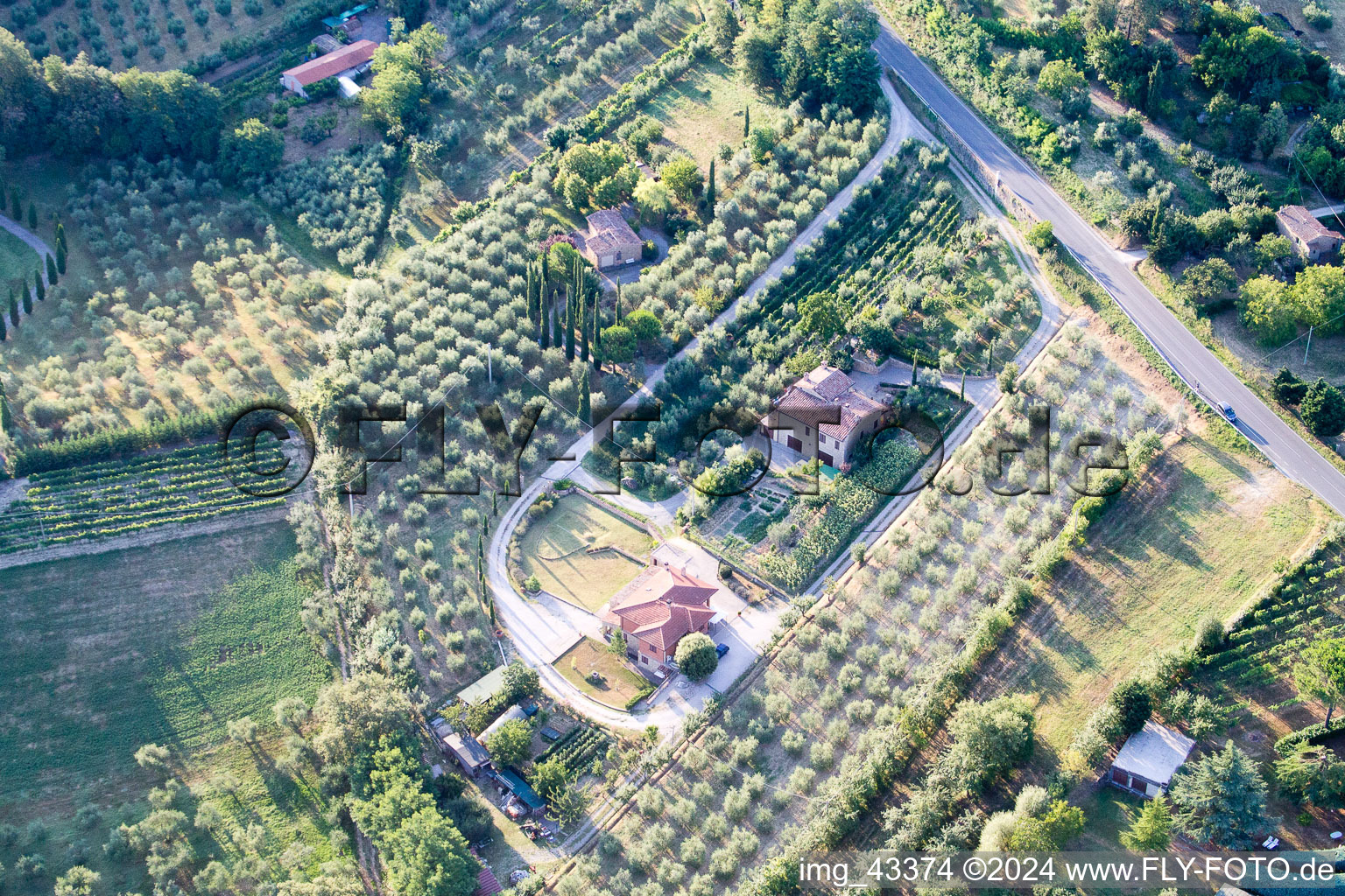 Montepulciano in the state Siena, Italy from above