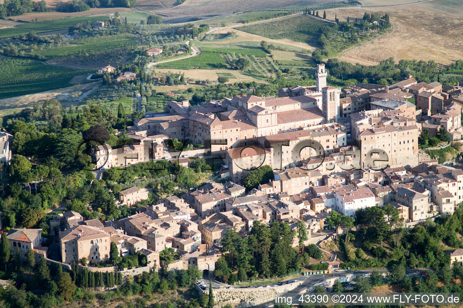 Montepulciano in the state Siena, Italy seen from above