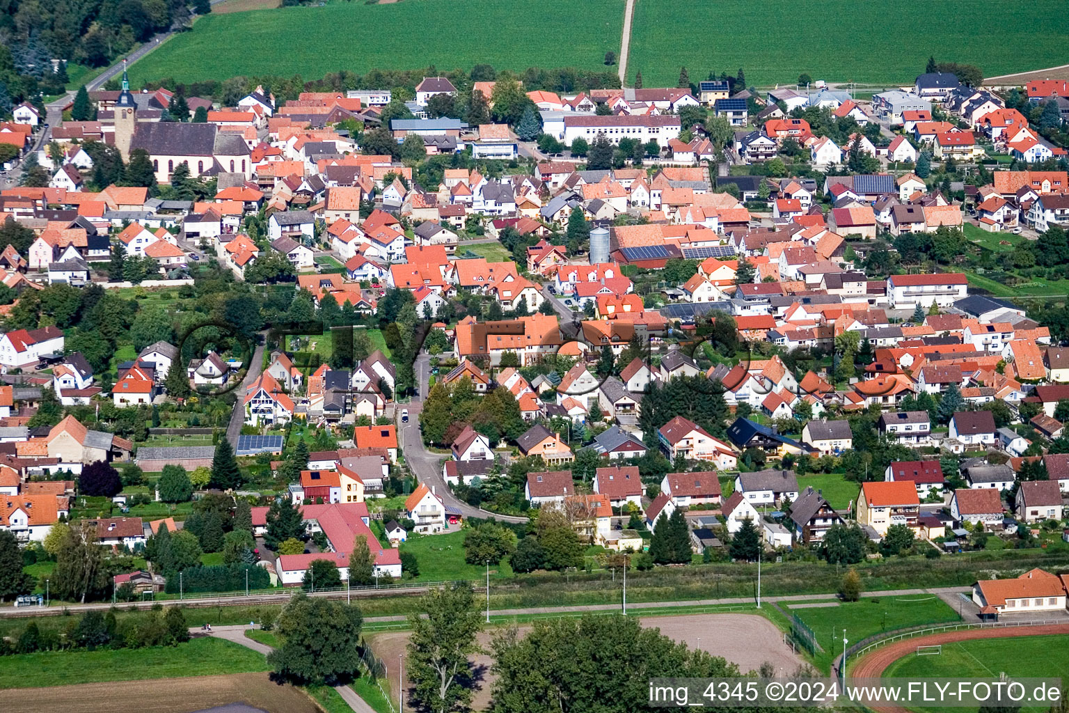 Steinfeld in the state Rhineland-Palatinate, Germany from a drone