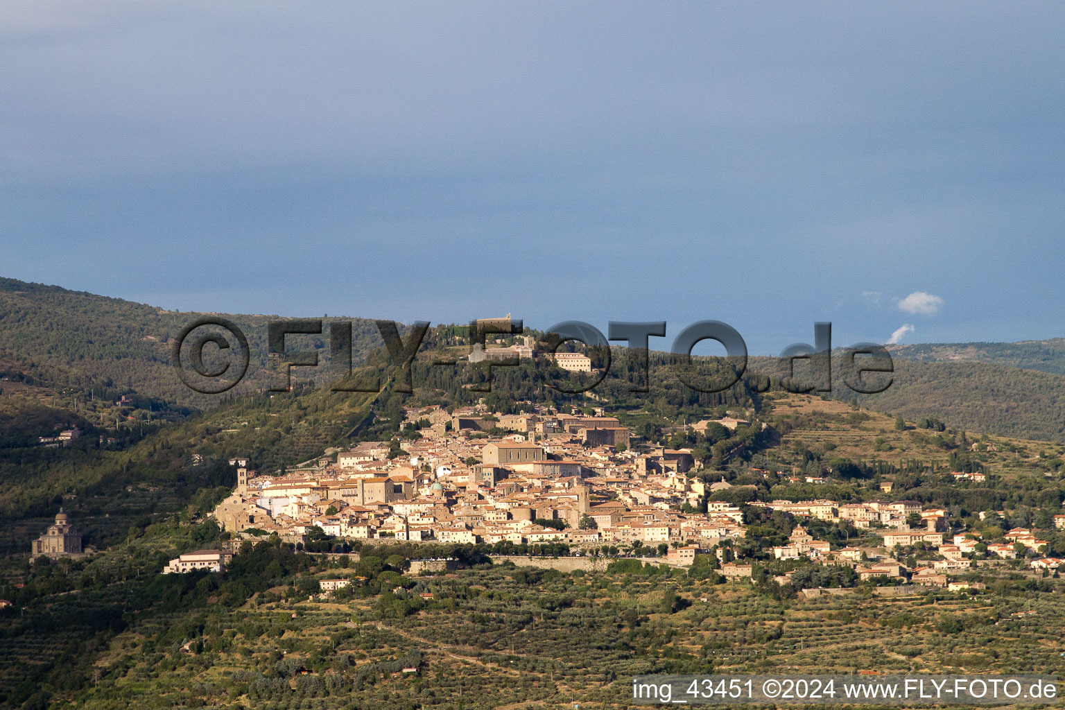 Aerial photograpy of Camucia in the state Tuscany, Italy