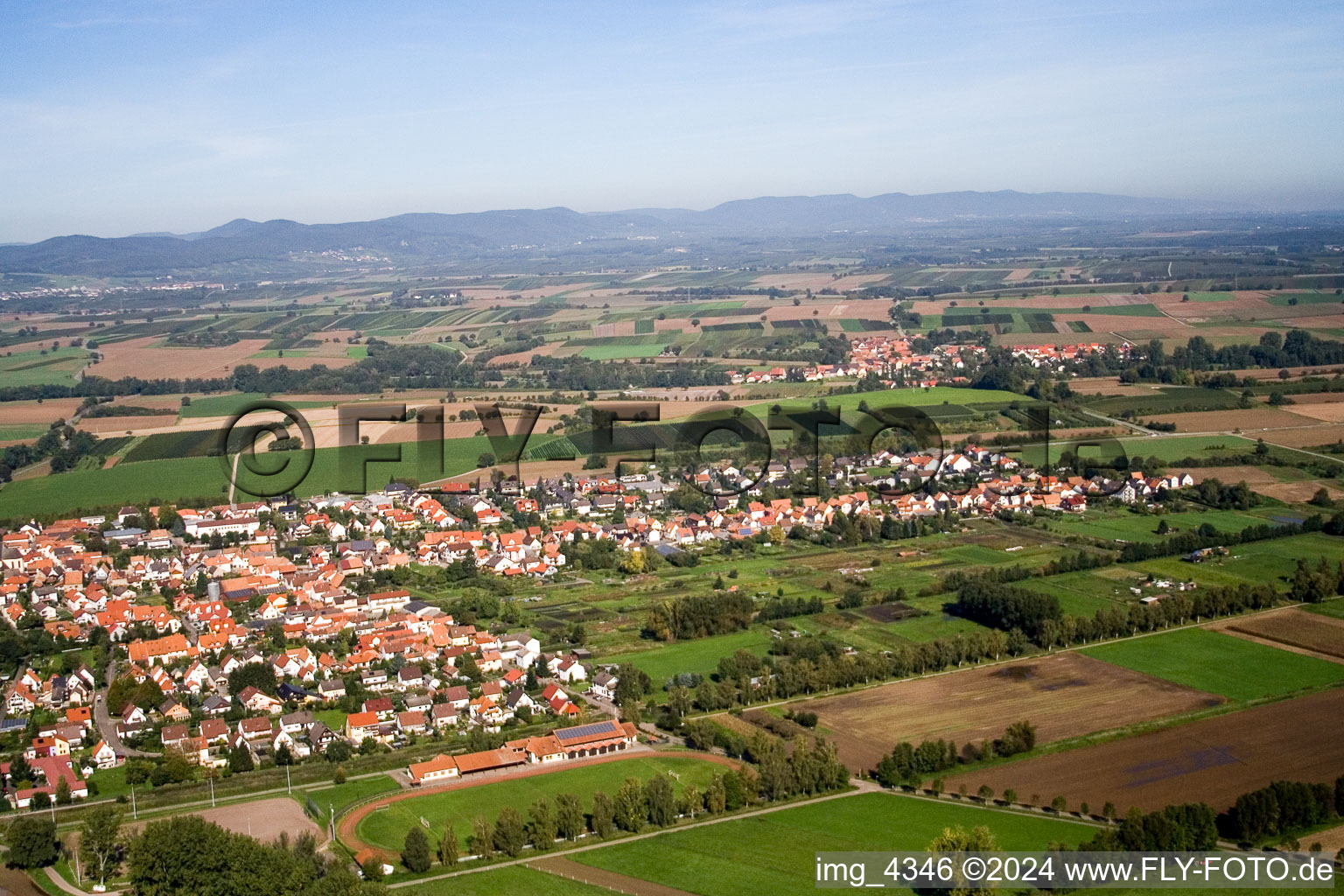 Steinfeld in the state Rhineland-Palatinate, Germany seen from a drone