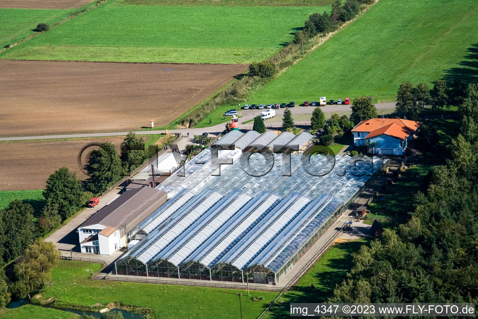 Aerial view of Cactusland in Steinfeld in the state Rhineland-Palatinate, Germany