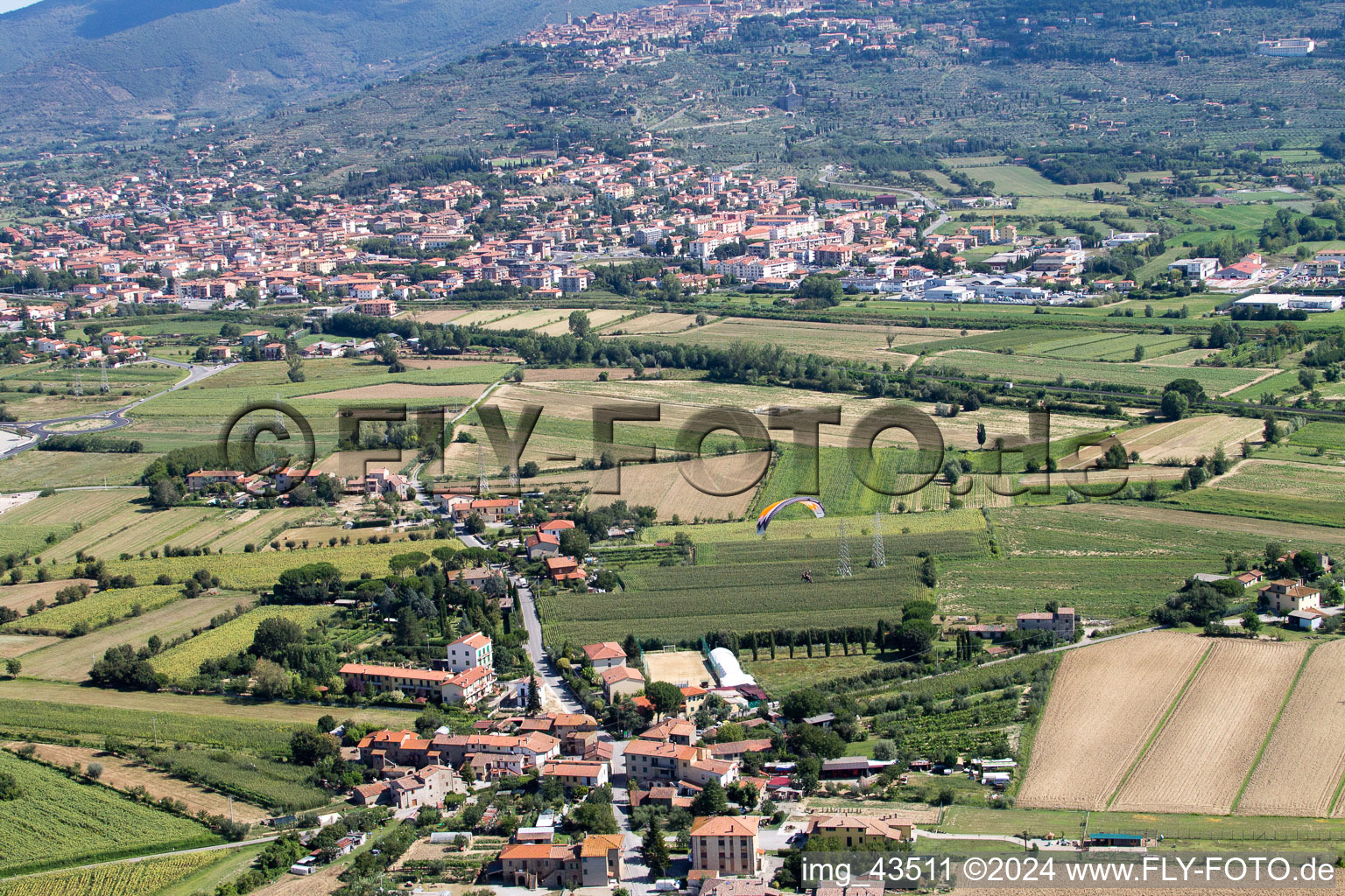 Camucia in the state Tuscany, Italy out of the air