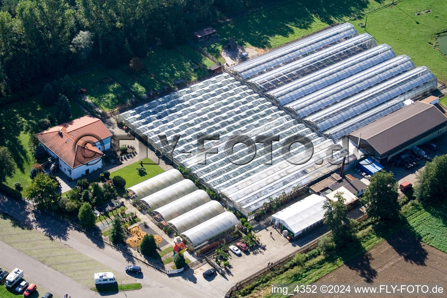 Cactusland in Steinfeld in the state Rhineland-Palatinate, Germany seen from above