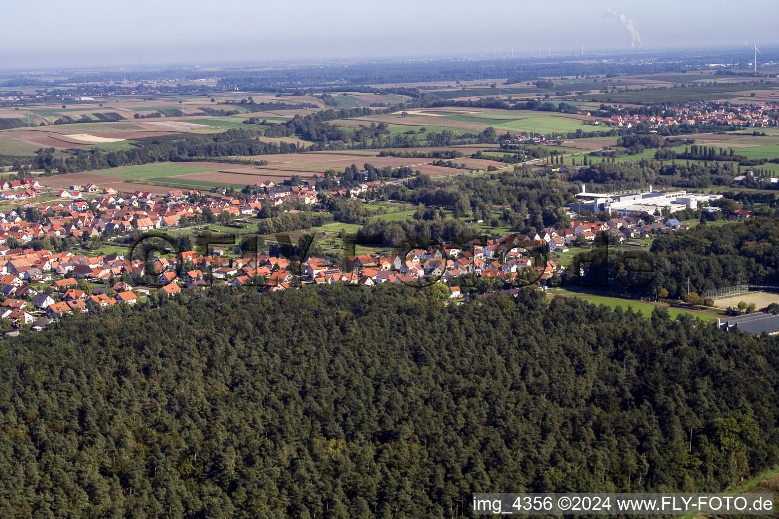 District Schaidt in Wörth am Rhein in the state Rhineland-Palatinate, Germany from above