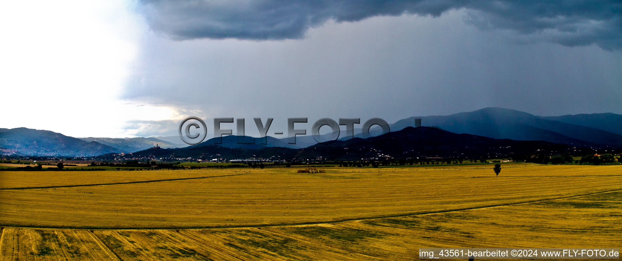 Aerial view of Fratticiola in the state Tuscany, Italy