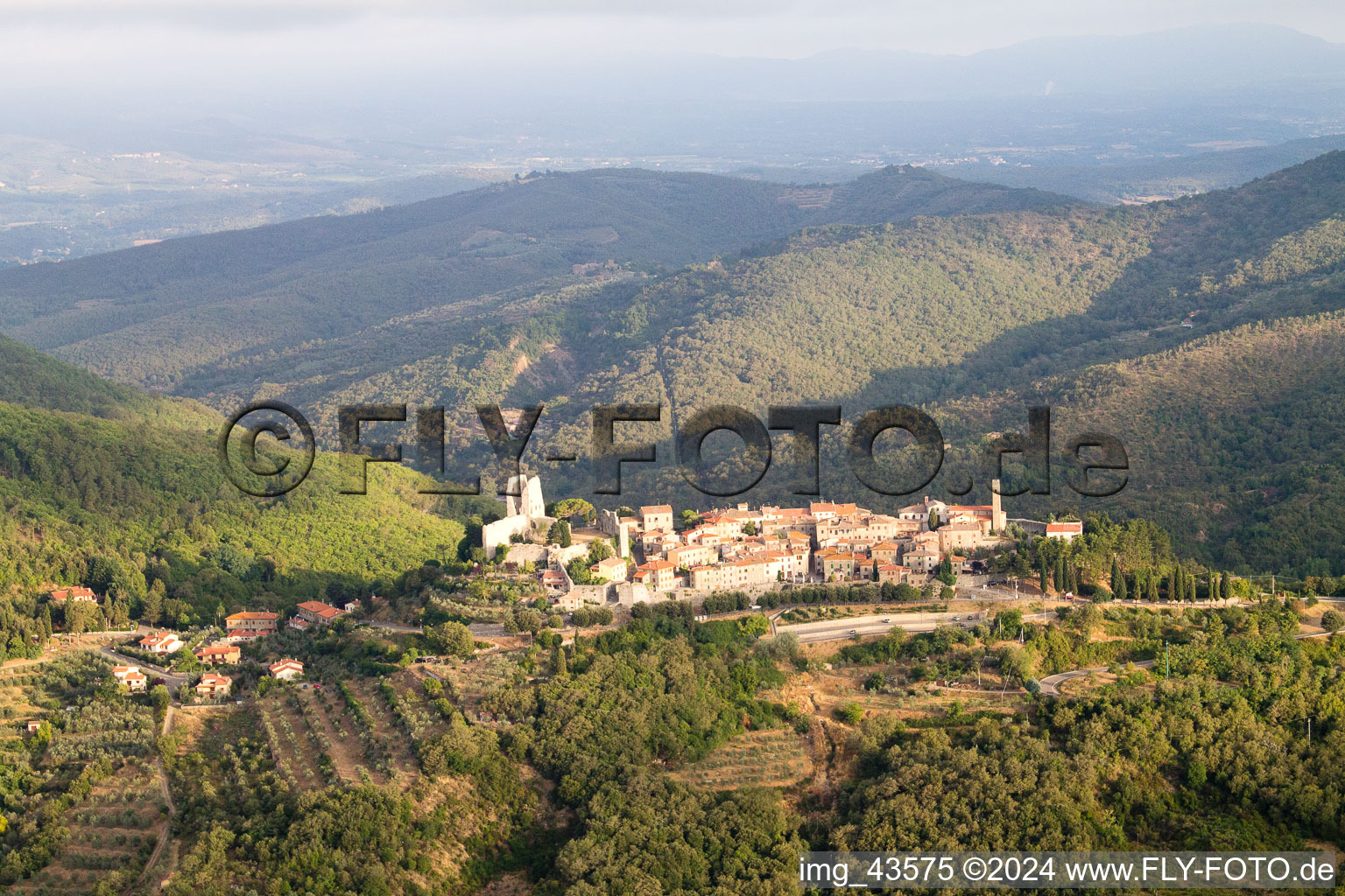 Oblique view of Civitella in Val di Chiana in the state Arezzo, Italy