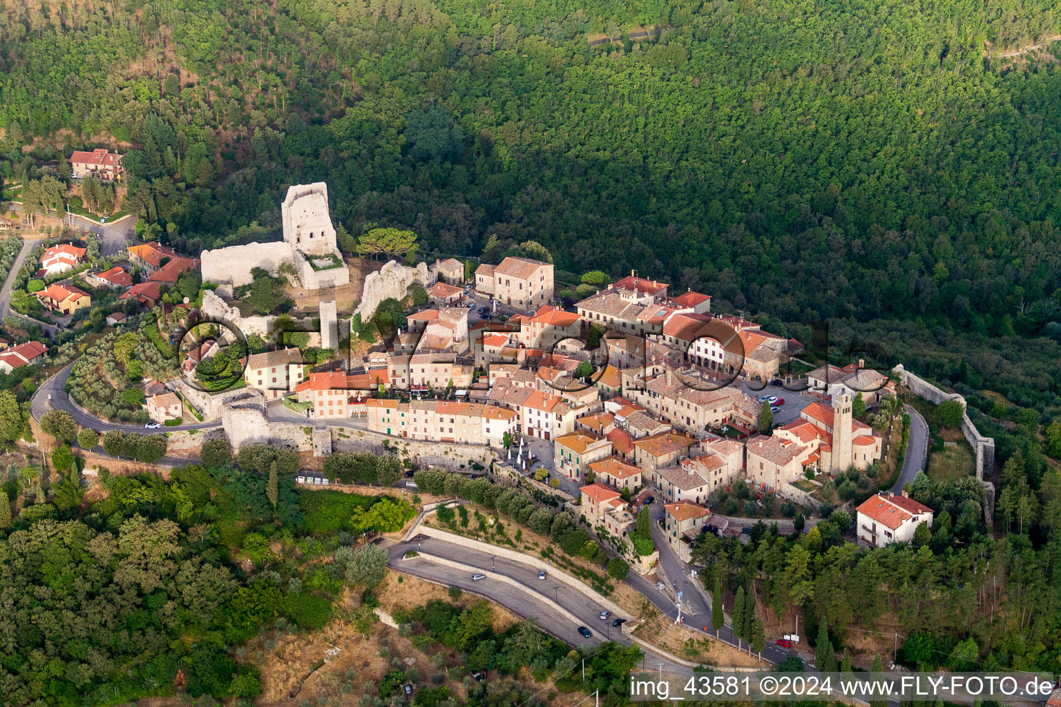 Old Town area and city center in Civitella In Val di Chiana in Toskana, Italy