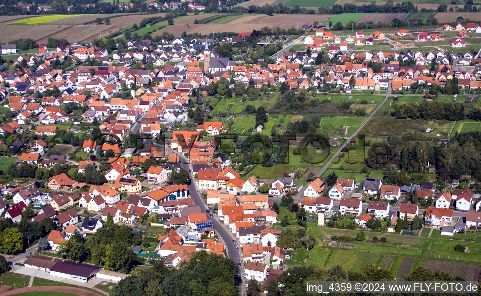 District Schaidt in Wörth am Rhein in the state Rhineland-Palatinate, Germany out of the air