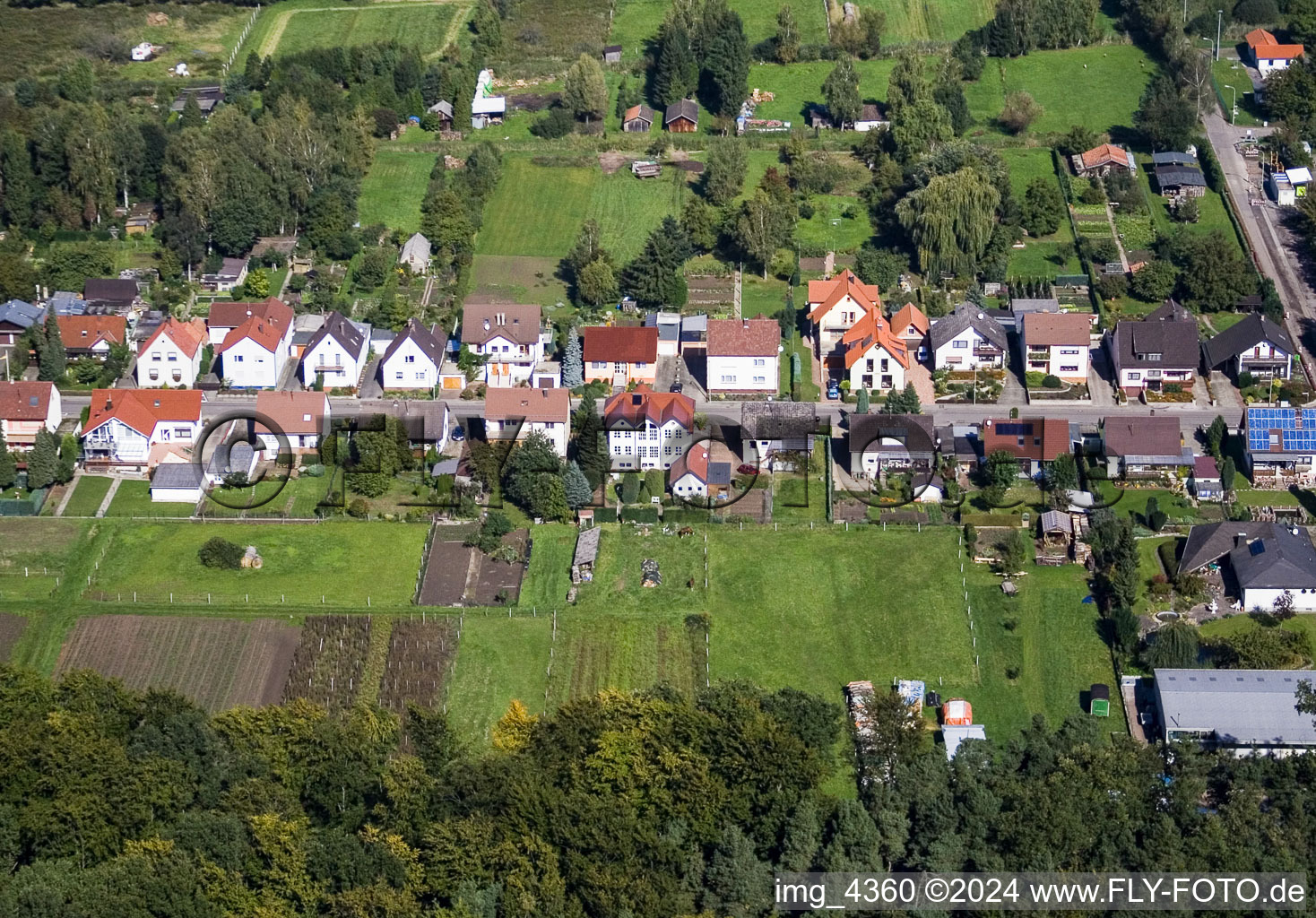 District Schaidt in Wörth am Rhein in the state Rhineland-Palatinate, Germany seen from above