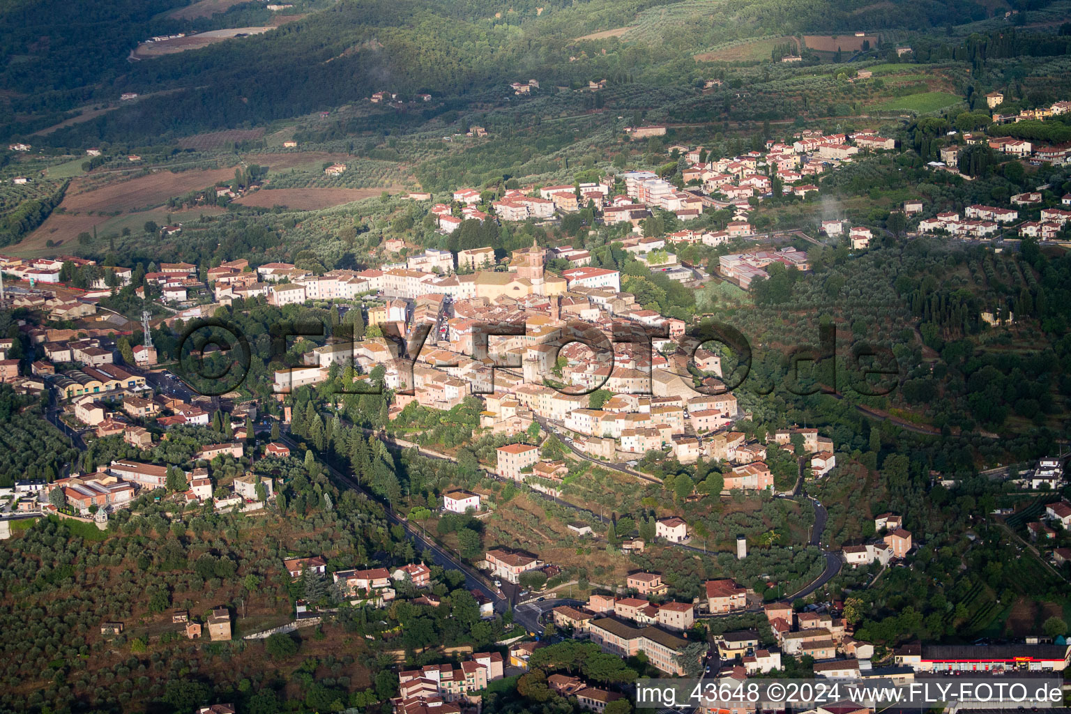 Aerial view of Sinalunga in the state Siena, Italy