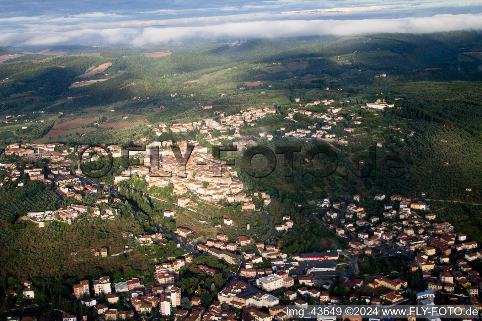 Aerial photograpy of Sinalunga in the state Siena, Italy