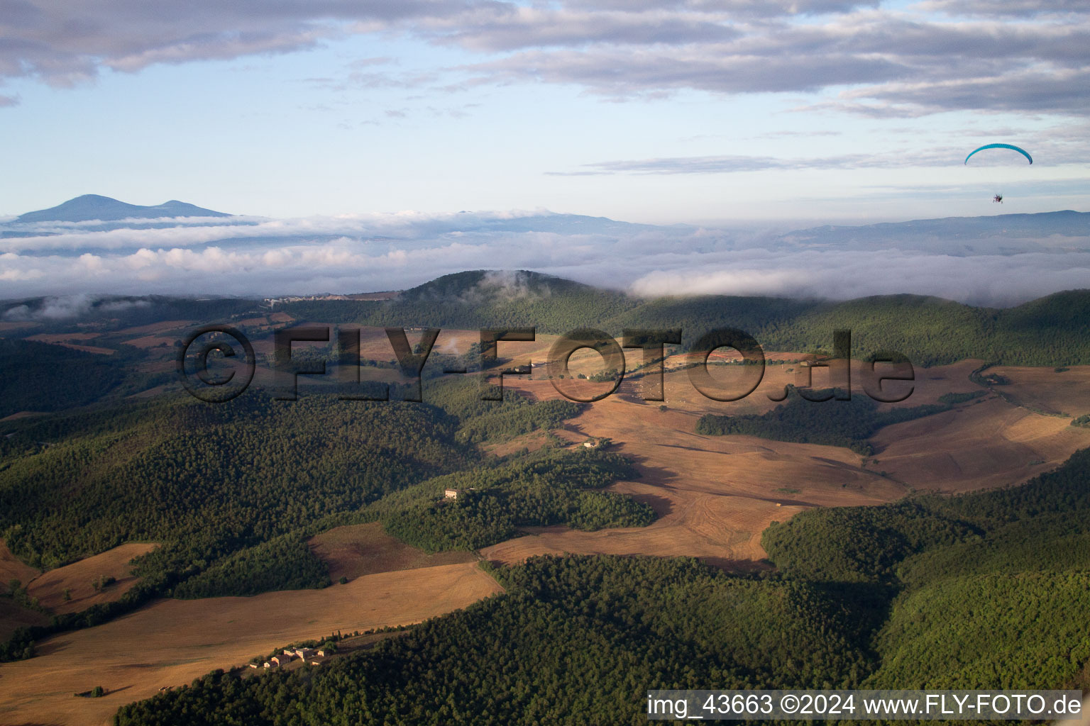 Sinalunga in the state Siena, Italy out of the air