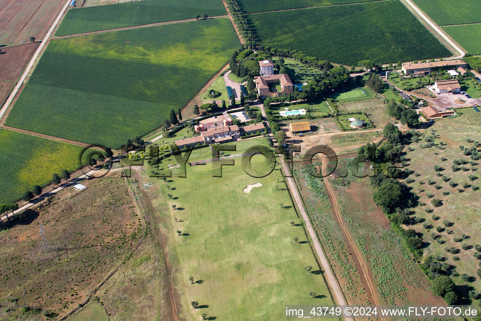 Aerial photograpy of Macchiascandona in the state Tuscany, Italy